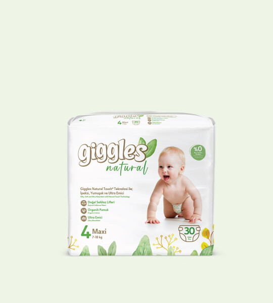 Giggles Natural 4 Numara Bebek Bezi Maxi 1 Paket 30 Adet