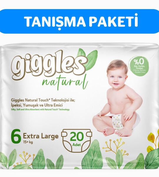 Giggles Natural 6 Numara Bebek Bezi Extra Large 1 Paket 20 Adet