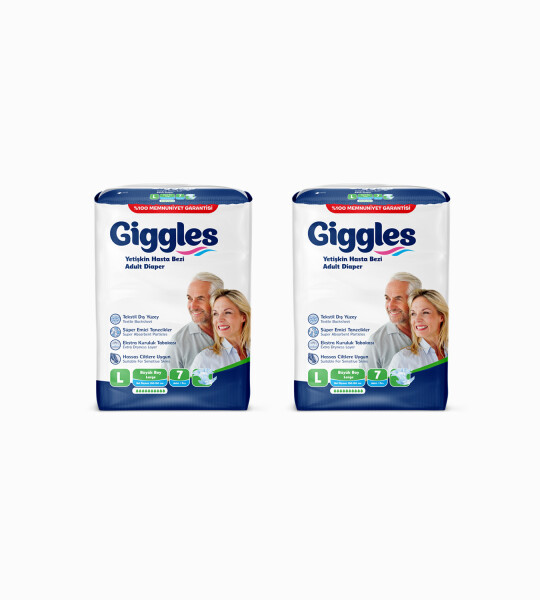 Giggles Yetişkin Bel Bağlamalı Hasta Bezi Large 7'li 2 Paket 14  Adet