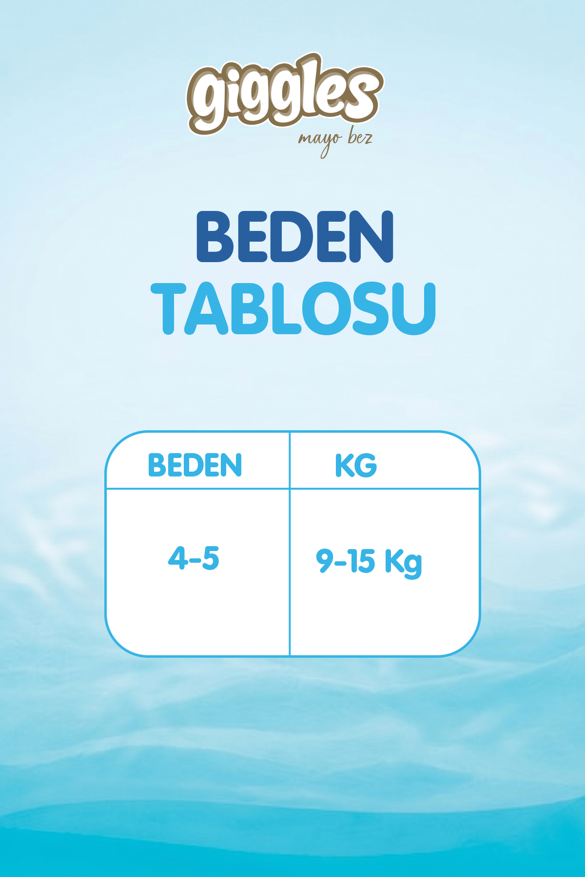Giggles Külotlu Mayo Bebek Bezi Sıvı Geçirmez 4-5 Numara 9-15 Kg 1 Paket 11 Adet