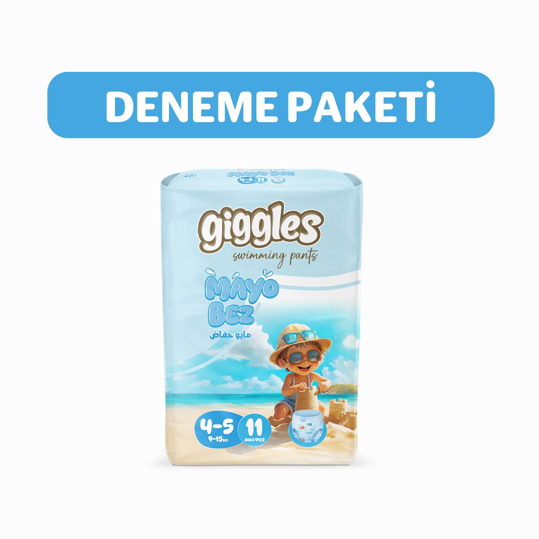 Giggles Külotlu Mayo Bebek Bezi Sıvı Geçirmez 4-5 Numara 9-15 Kg 1 Paket 11 Adet
