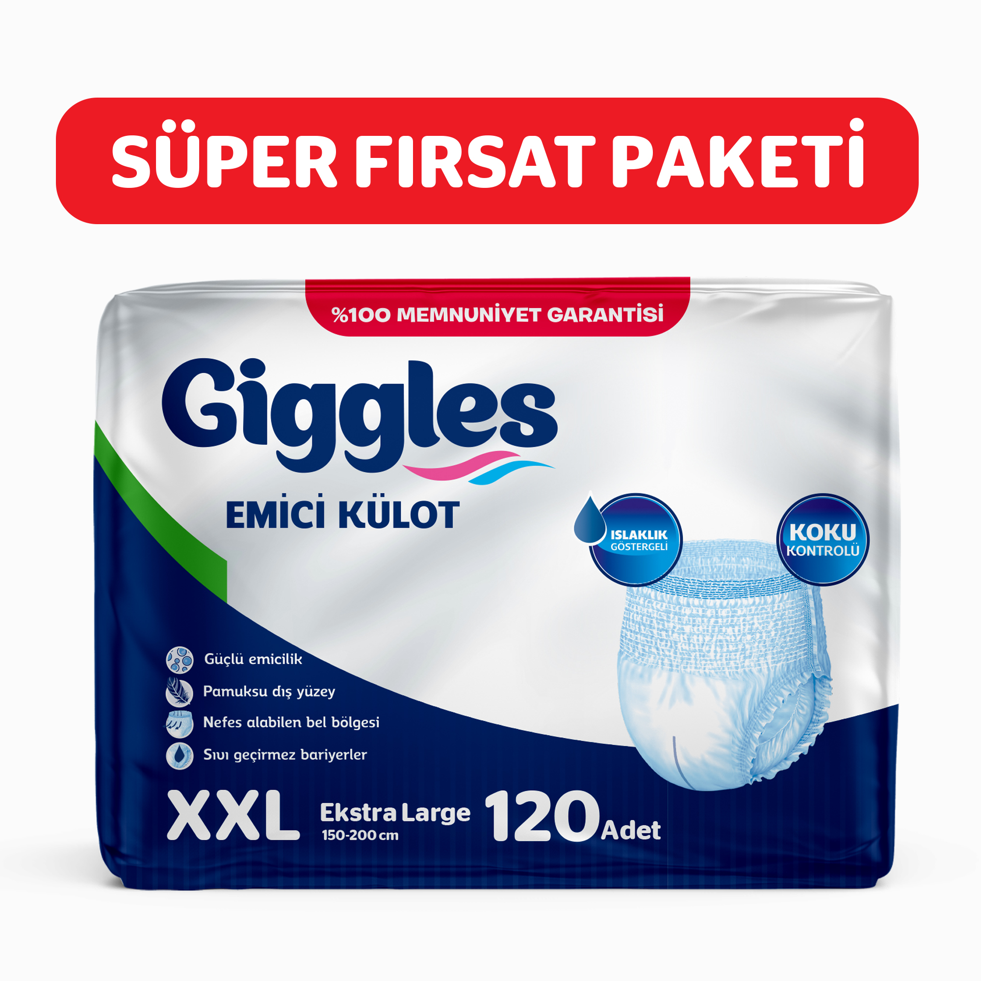 Giggles Yetişkin Emici Külot XX Large 30'lu 4 Paket 120 Adet