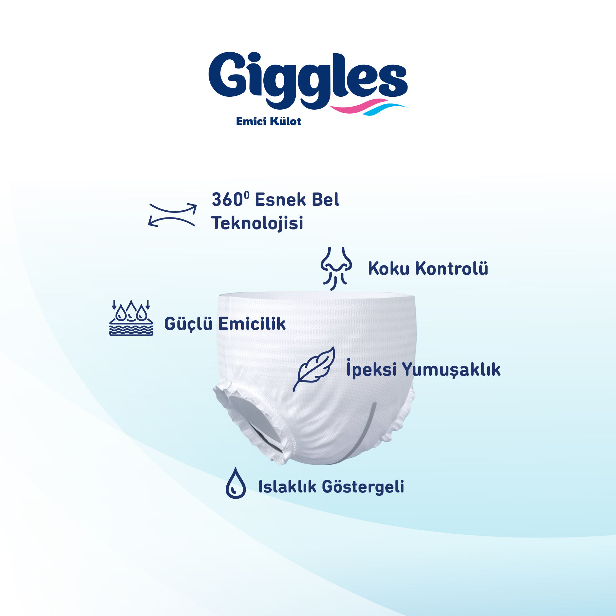 Giggles Yetişkin Emici Külot Small 30'lu 2 Paket 60 Adet