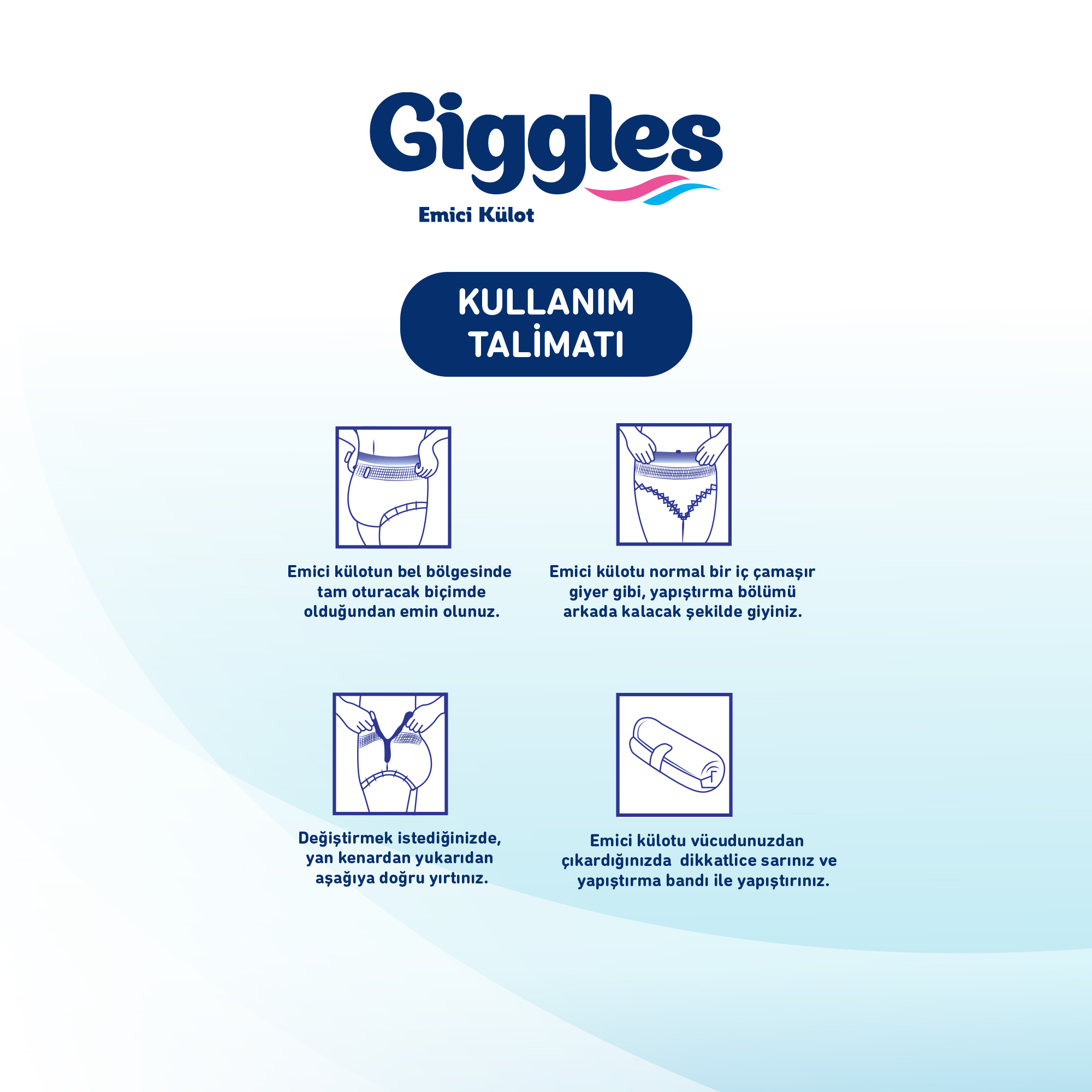 Giggles Yetişkin Emici Külot Small 30'lu 2 Paket 60 Adet
