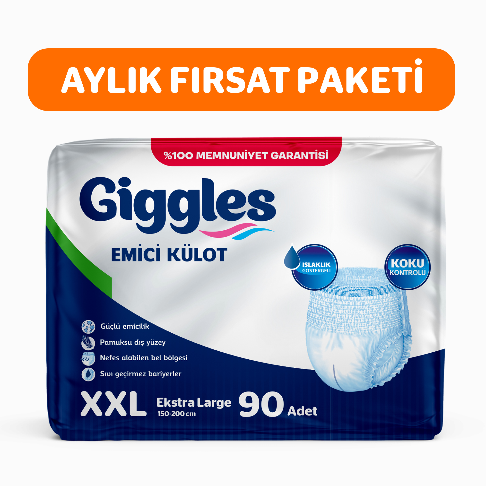 Giggles Yetişkin Emici Külot XX Large 30'lu 3 Paket 90 Adet