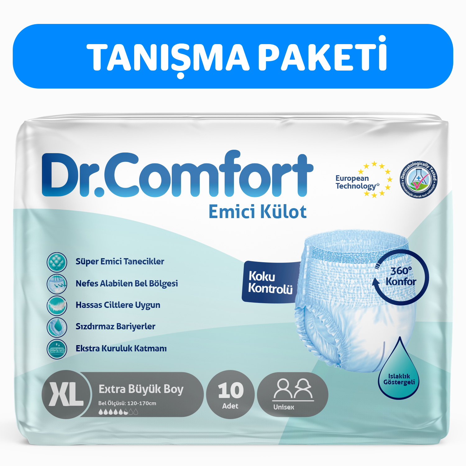 Dr.Comfort Yetişkin Emici Külot Ekstra Large 10'lu 1 paket 10 adet