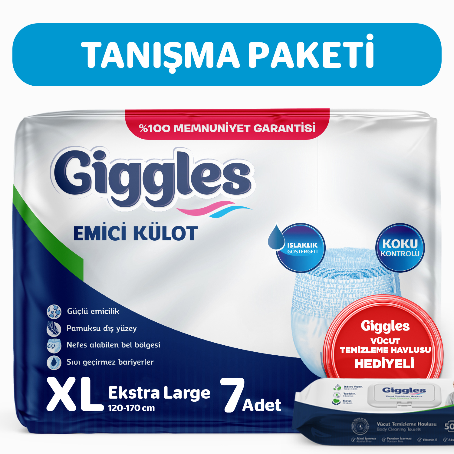 Giggles Yetişkin Emici Külot ExtraLarge 7'li 1 Paket 7 Adet