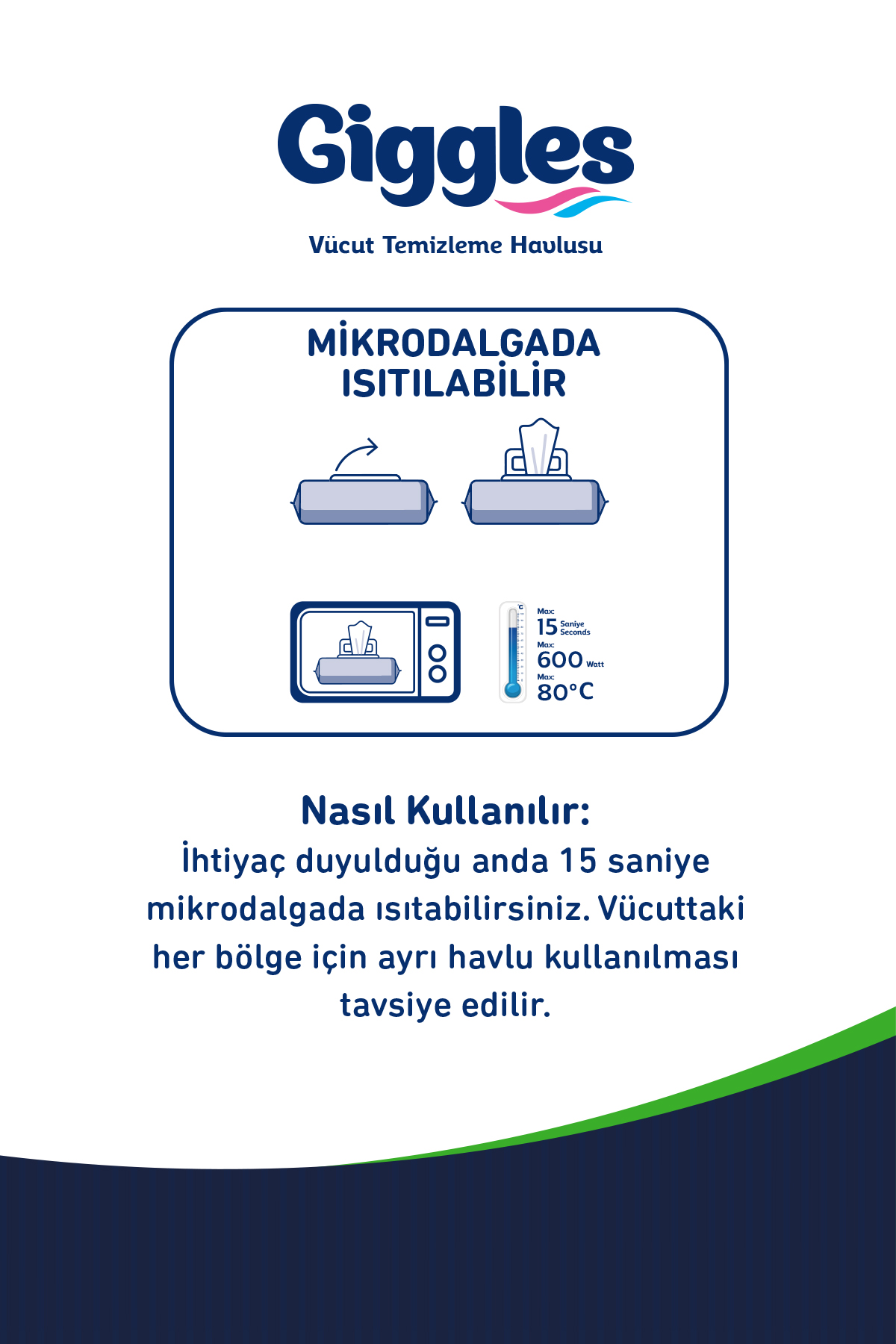 Giggles Vücut Temizleme Havlusu 50'li 3 Paket 150 Havlu